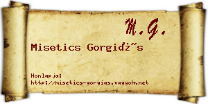 Misetics Gorgiás névjegykártya